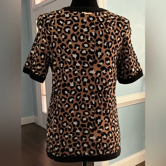 NWOT Michael Kors Leopard Print Sweater Spring SS Sweater - Picture 10 of 11
